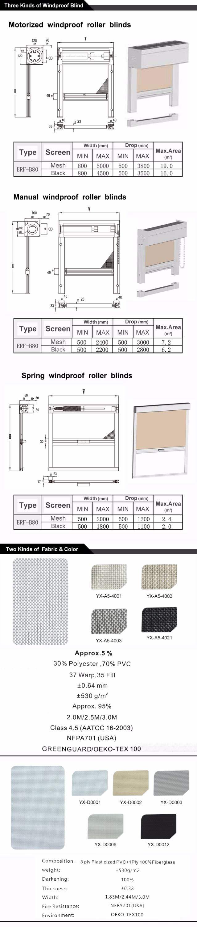 Sunscreen Waterproof Windproof Outdoor Roller Shad