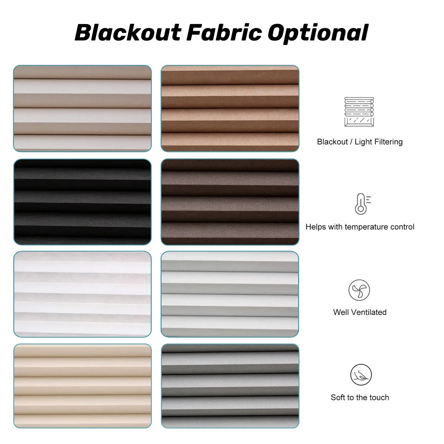 Blackout cellular shades fabric optional