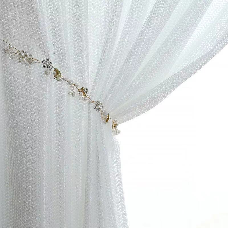 Hollow Fish Bone Sheer Window Curtains