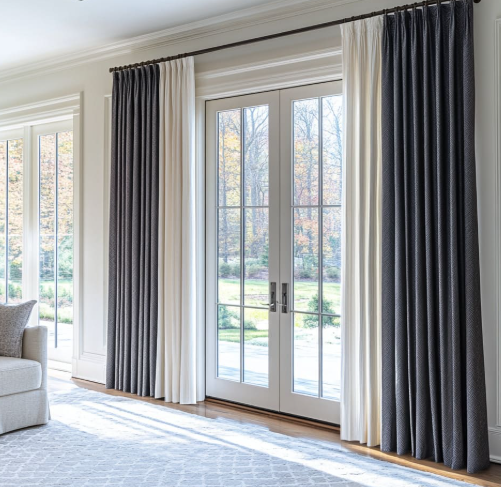 Double Layer Curtains for Sliding Doors 