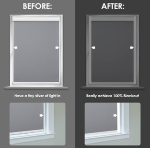 100% Blackout Window Shades with Side Rail Tracks