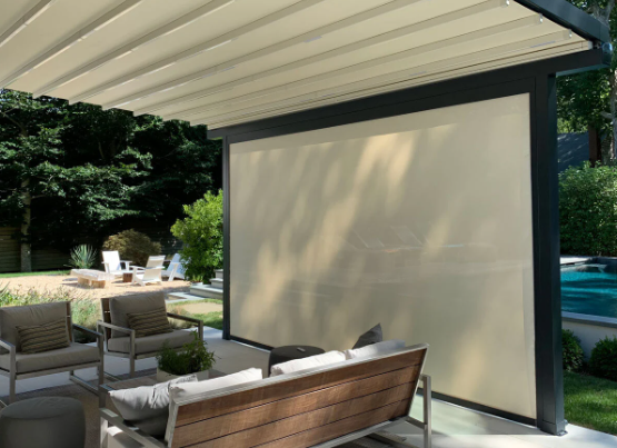 10 ft Wide Pergola roll up shade