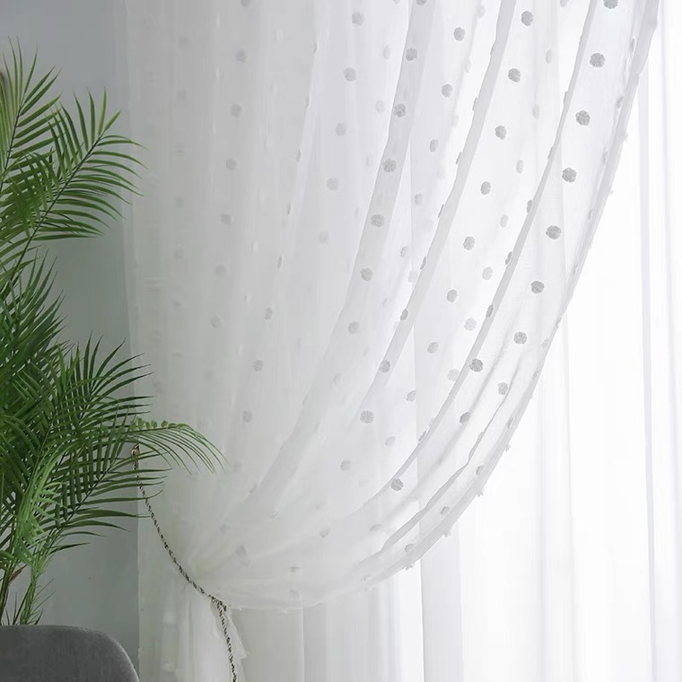 Elegant Solid Sheer Curtain For French Door