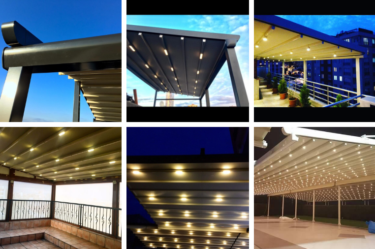 2022 Motorized Outdoor Aluminium Pergola Awnings 
