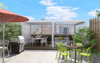 Outdoor Waterproof Louver Blades Manual Aluminum Pergola Garden Building Gazebo