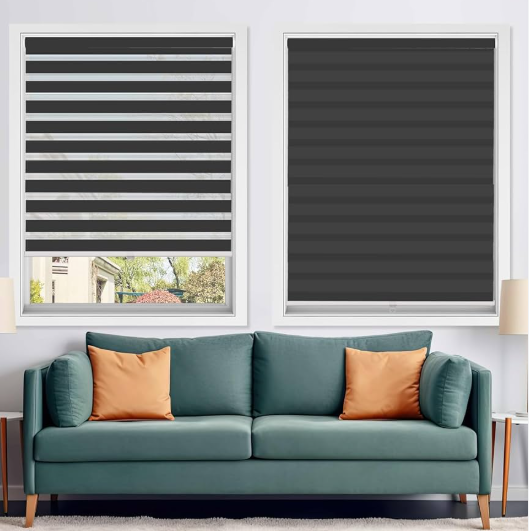 Blackout Zebra Shades with Light Blocking Strips