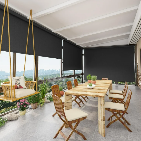 10' x 8' crank operated outdoor roller shade