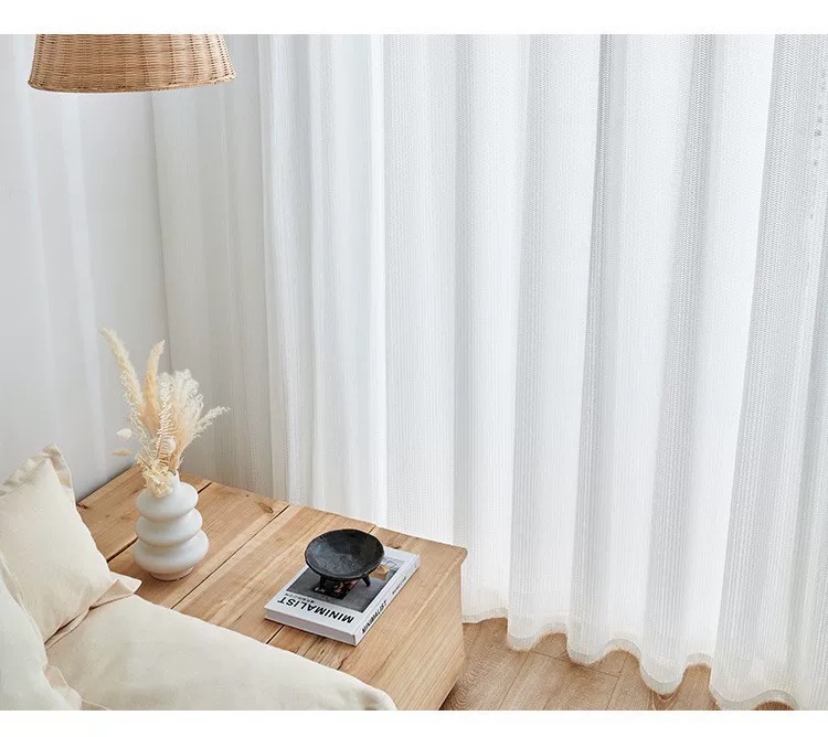 Hollow Fish Bone Sheer Window Curtains