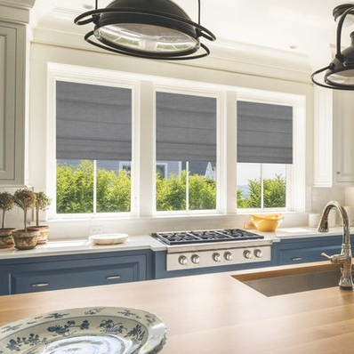 Blackout Roman Shades with Side Channels