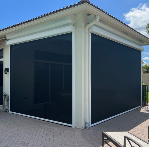 motorized bug screen for patio