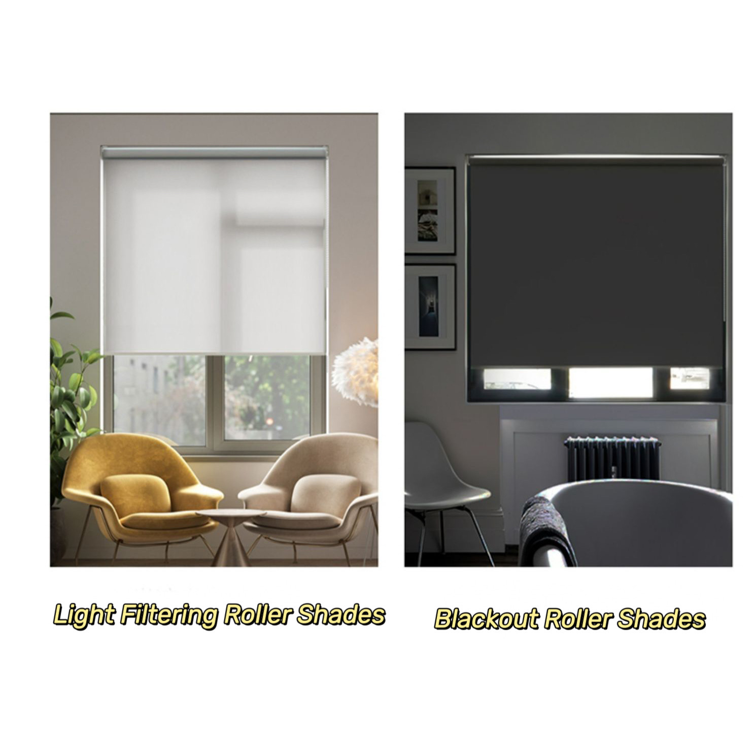 Indoor Blackout Roller Shades shading effect