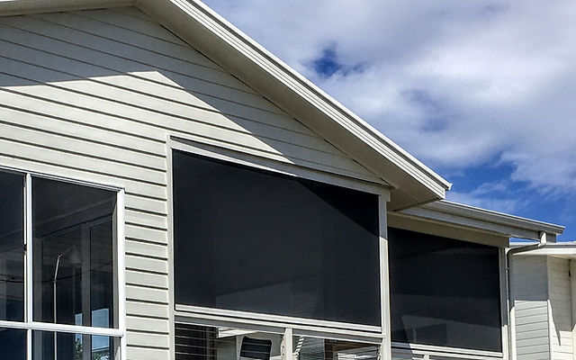 outdoor shades with side tracks
