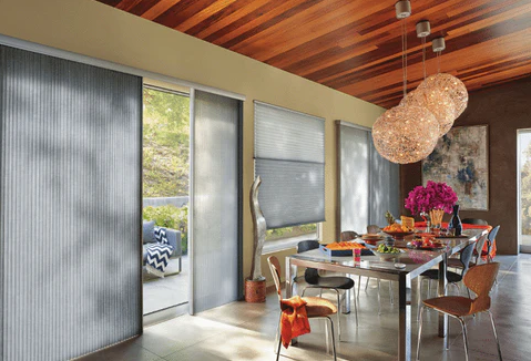 Vertical Cellular Shades for sliding glass doors