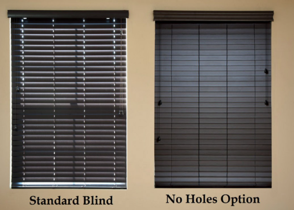 Standard vs. No-Drill 2 Inch Faux Wood Blinds