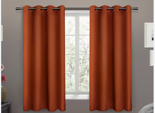 solid thermal insulated blackout curtain 52 w x 63 l