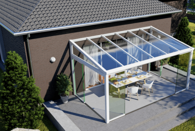 Glass Roof Aluminum Pergola Patio Covers