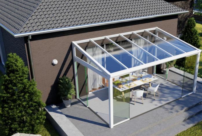 Glass Roof Aluminum Pergola Patio Covers