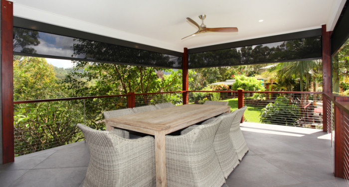 wide blinds cover larger patio