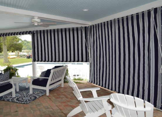 10 ft Wide Outdoor roll up curtains waterproof
