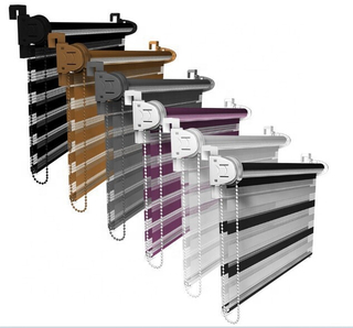Manual Double Layer Blackout Zebra Blinds with Chain