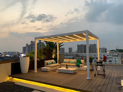 Outdoor House Metal Wind Resistant Pavilion Aluminium Pergolas For Patio