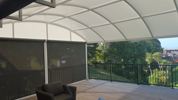 motorized outdoor shades with side tracks cost