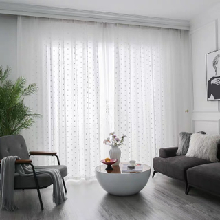 Elegant Solid Sheer Curtain For French Door