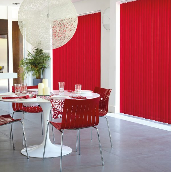 Red Vertical blinds