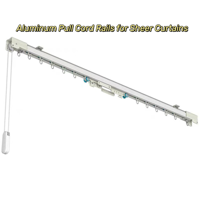 Aluminum Pull Cord Rails for Sheer Curtains