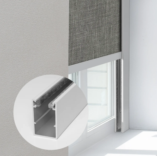 White U-shaped PVC blackout side tracks
