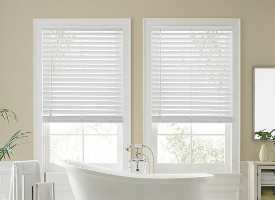 Cordless Faux Wood Blinds for 50 inch windows