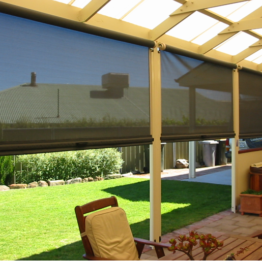 outdoor pull down patio roller blinds