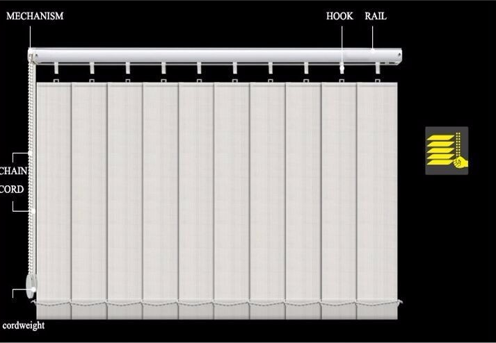 Manual Blackout Vertical Blinds Hanas Curtains  