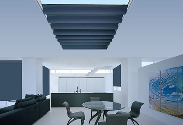 motorized roman blinds for ceiling skylights