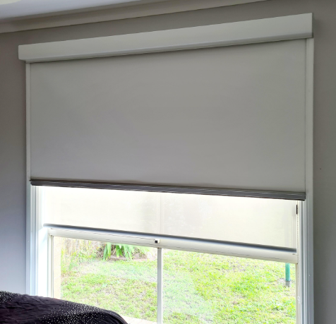 Blackout Dual Roller Shades with Side Rail Tracks