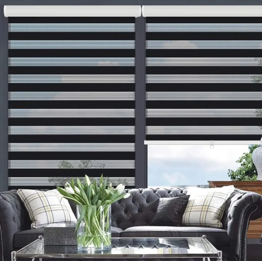 Cordless zebra shades