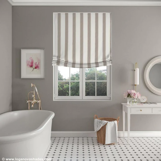 Custom Light Filtering Relaxed Roman Shade